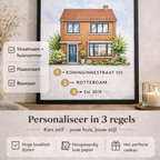 Huisportret in kleur verkrijgbaar in A5, A4 en A3 formaat