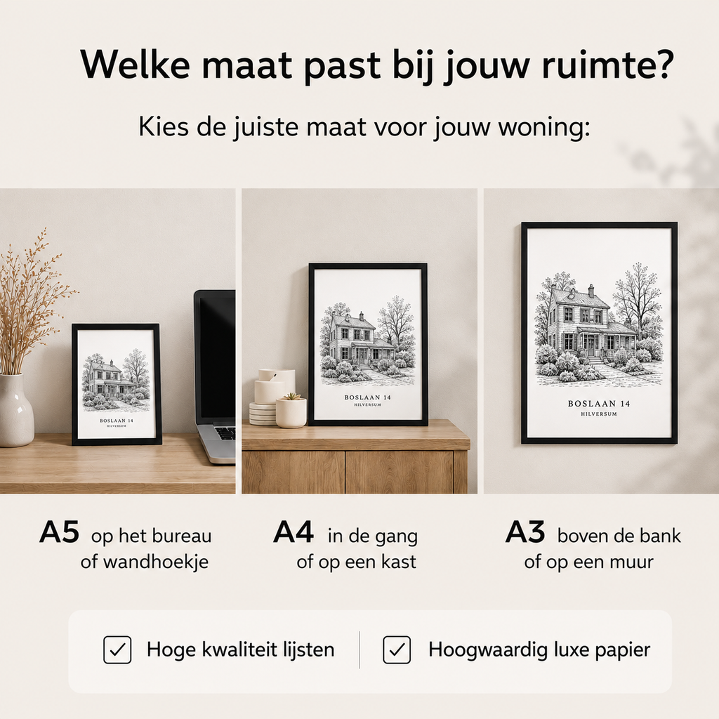 Housewarming cadeau van jou foto naar lijntekening