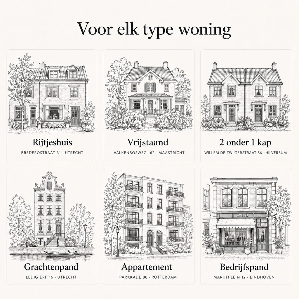 Housewarming cadeau van jou foto naar lijntekening