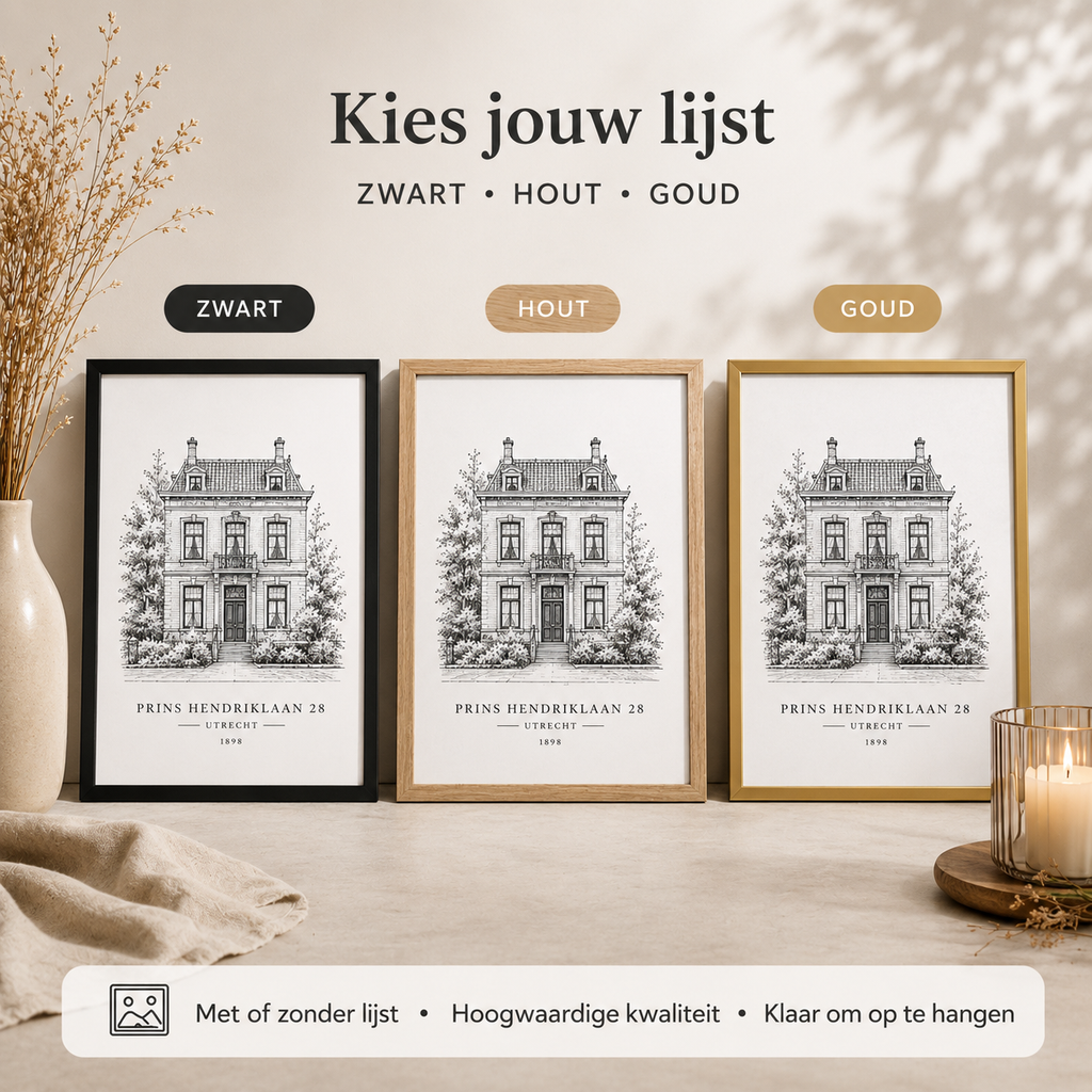 Housewarming cadeau van jou foto naar lijntekening