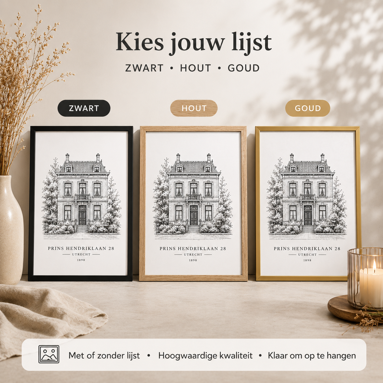 Housewarming cadeau van jou foto naar lijntekening